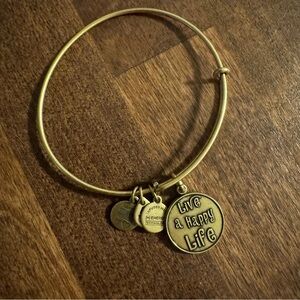 Alex and Ani “Live a Happy Life” charm bracelet, adjustable